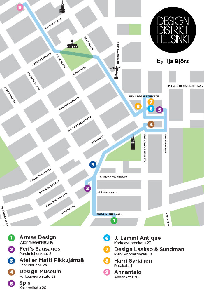 Design District Helsinki Map Design District Helsinki In The Food Steps Of Ilja Björs - Design District  Helsinki